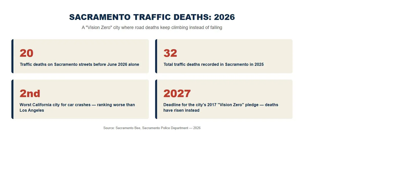 Sacramento traffic deaths car accident lawsuit statistics 2026