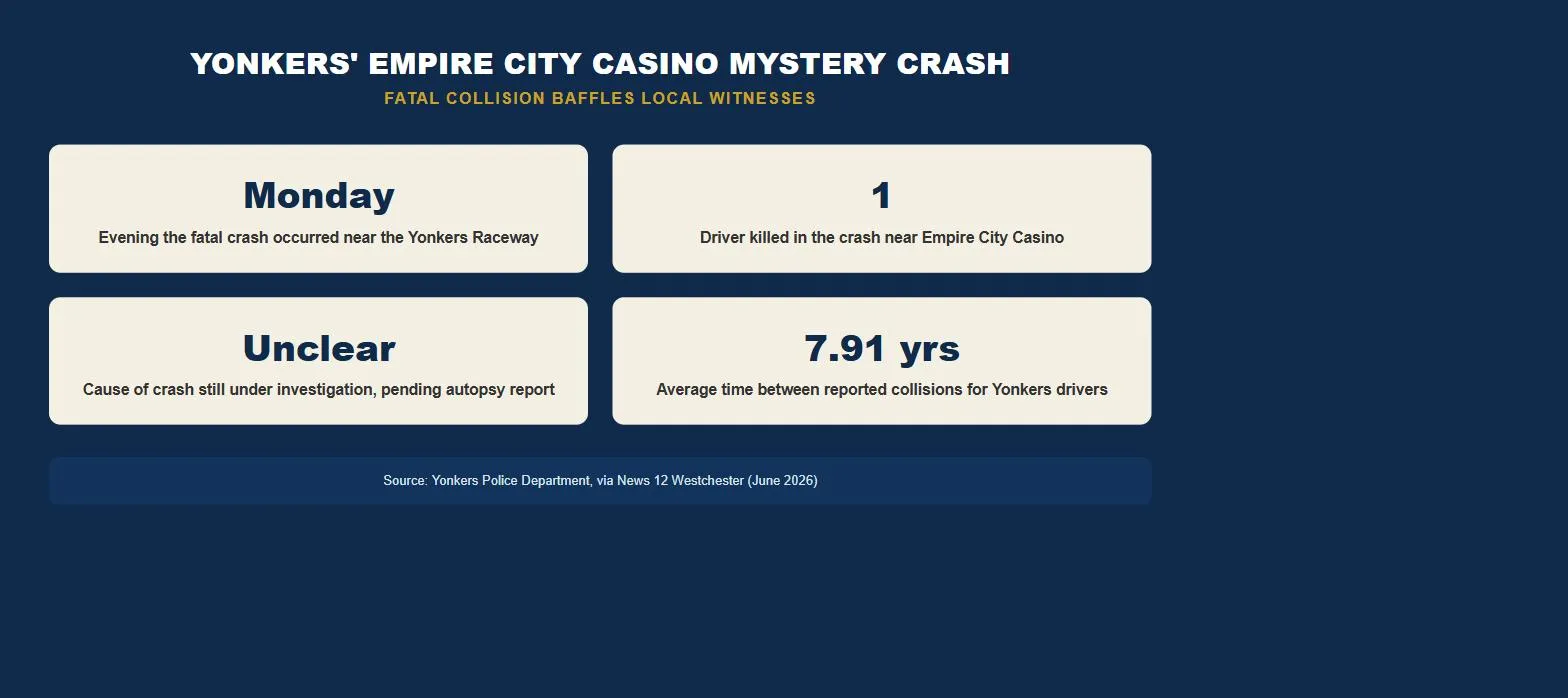 Yonkers car accident lawsuit Empire City Casino crash statistics infographic