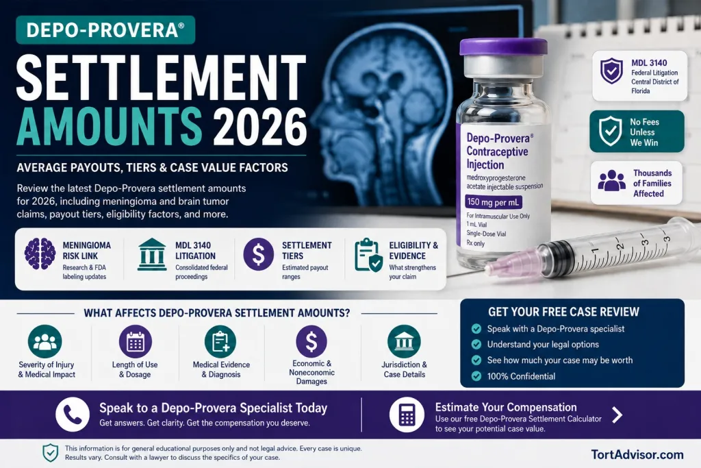 Depo-Provera Settlement Amounts 2026: Complete MDL 3140 Compensation Guide